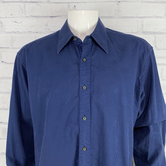 Robert Graham Shirt Men's Extra Large Long Sleeve Button Up Contrasting Cuffs - Picture 2 of 15